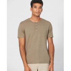 Short-sleeved T-shirt with buttoned collar