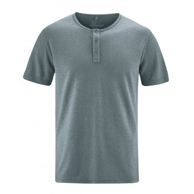 Short-sleeved t-shirt with buttoned collar