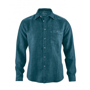 Pure hemp slim shirt - Chest pocket