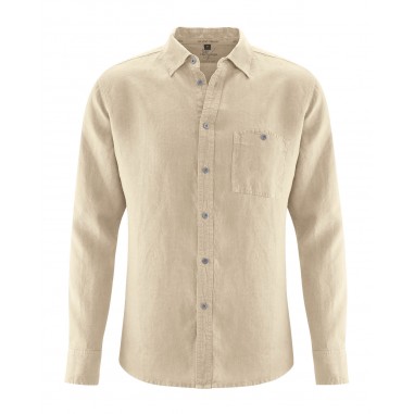 Pure hemp slim shirt - Chest pocket