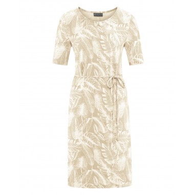 Dress with exotic leaf print - hempage