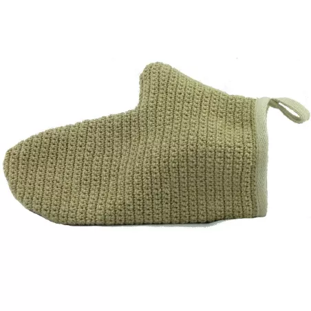 Bi-material pure hemp toilet glove