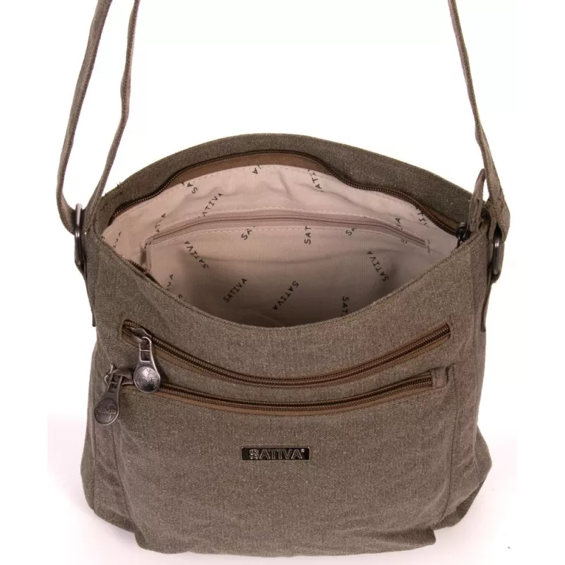 Hemp and organic cotton canvas shoulder bag