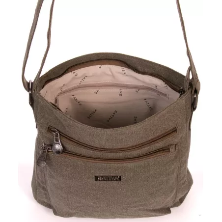 Hemp and organic cotton canvas shoulder bag