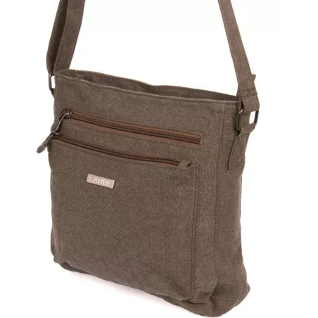 Hemp and organic cotton canvas shoulder bag