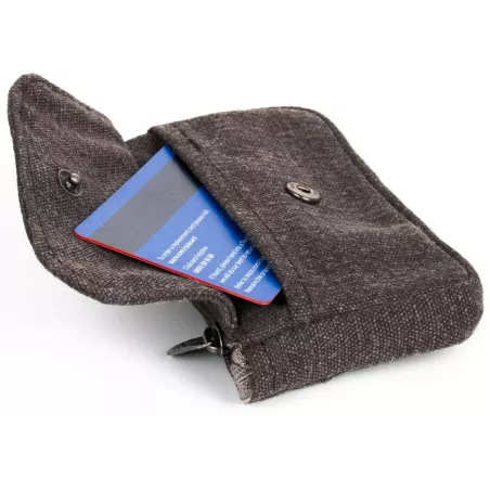 Münzgeldbörse mit 3 Taschen - Bio-Hanf-Baumwolle