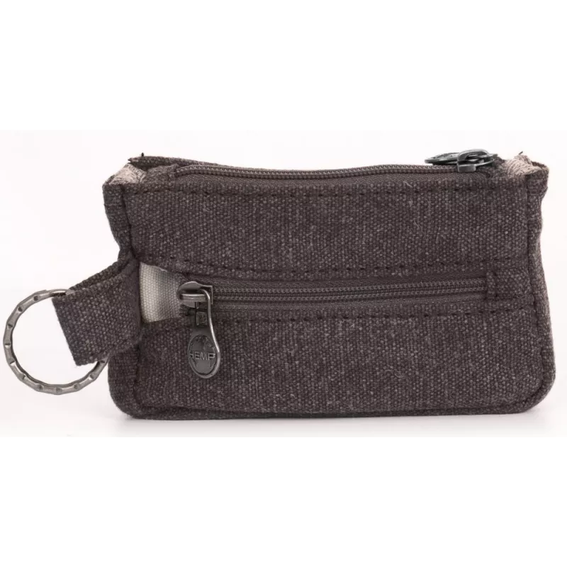 Münzgeldbörse mit 3 Taschen - Bio-Hanf-Baumwolle