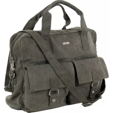 Gran bolsa reportero cáñamo tela y algodón orgánico