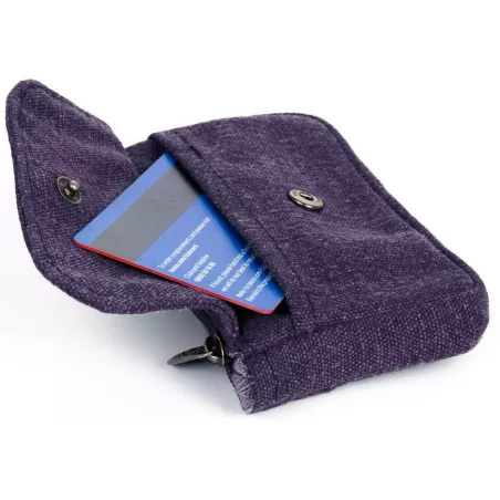 Münzgeldbörse mit 3 Taschen - Bio-Hanf-Baumwolle