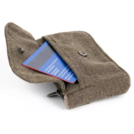 Münzgeldbörse mit 3 Taschen - Bio-Hanf-Baumwolle