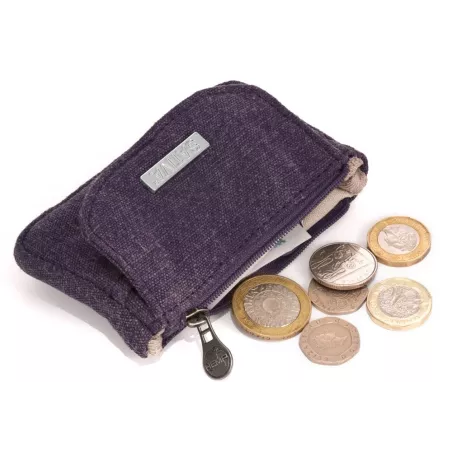 Münzgeldbörse mit 3 Taschen - Bio-Hanf-Baumwolle