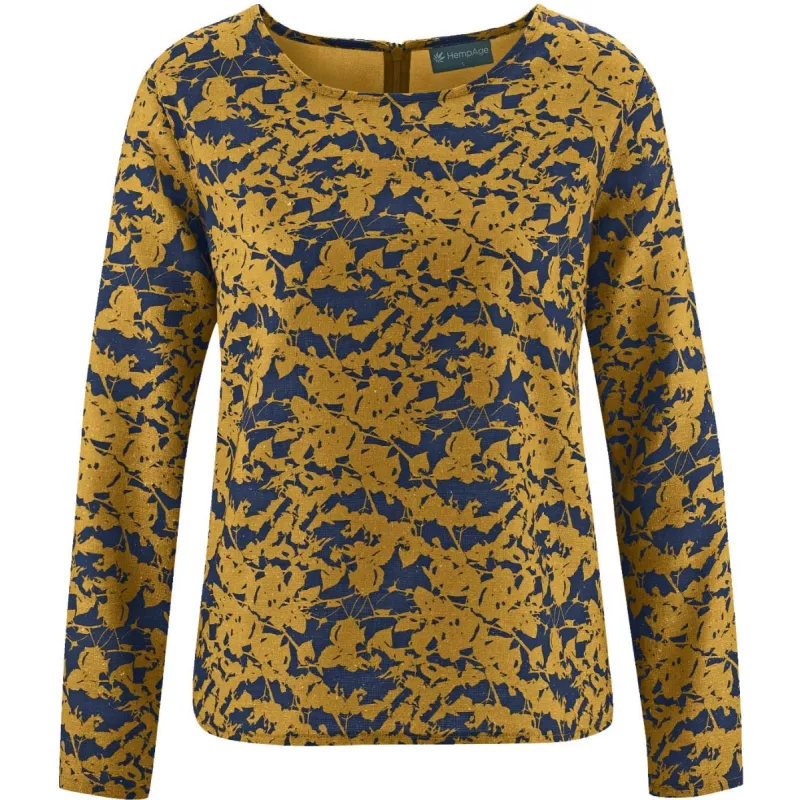 Bluse mit Blätter-Print
