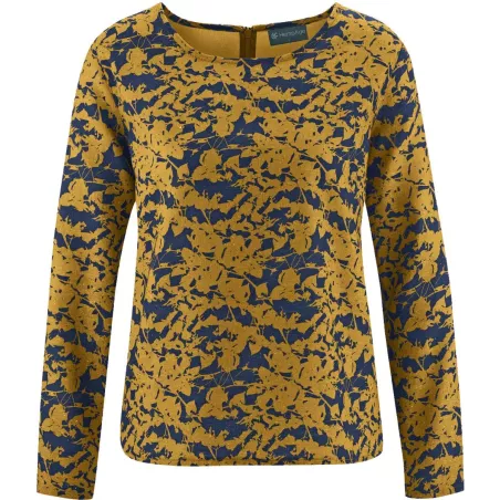 Printed blouse leaves