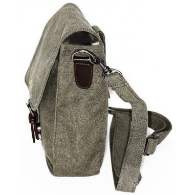 Men's hemp canvas and leather bag