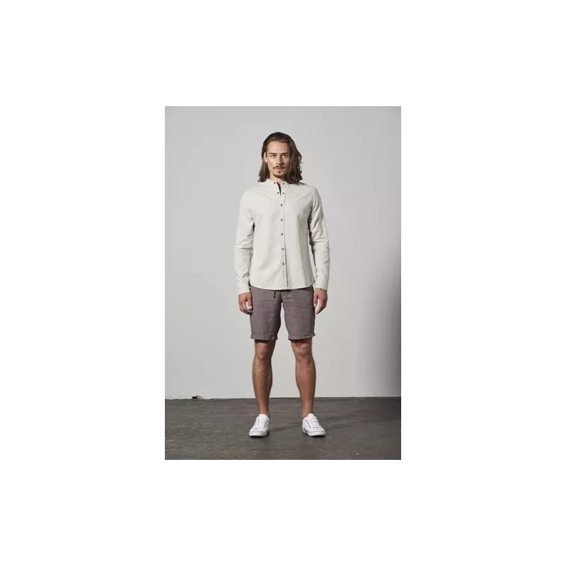 MAO Collar Men's Shirt in Ecological Hemp