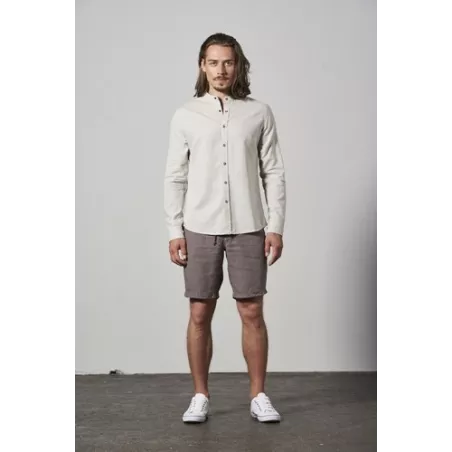 MAO Collar Men's Shirt in Ecological Hemp
