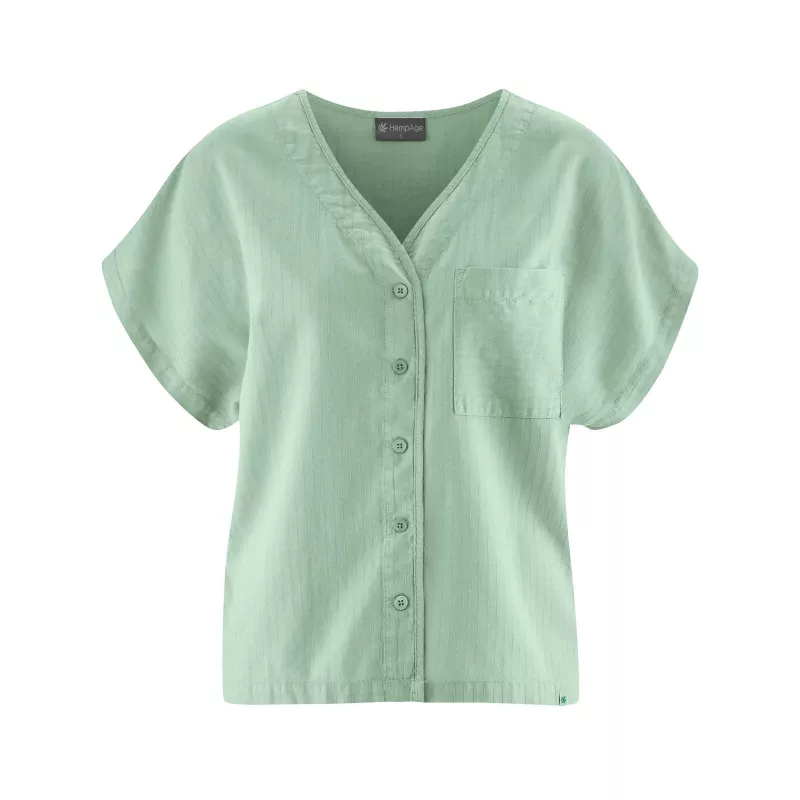 Weit geschnittene Webbluse - HempAge