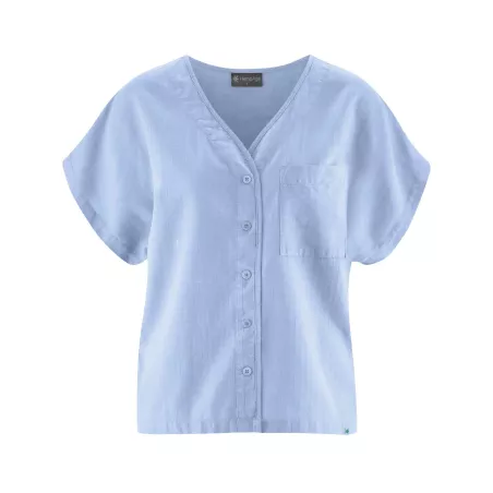 Weit geschnittene Webbluse - HempAge