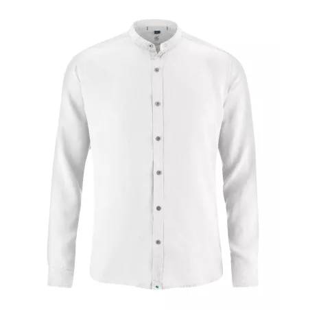Camicia 100% canapa con colletto alla coreana per uomo