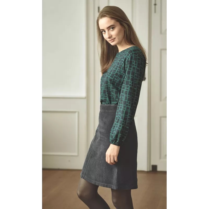 Trapeze skirt in hemp velvet