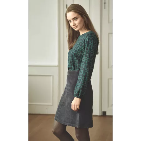 Trapeze skirt in hemp velvet