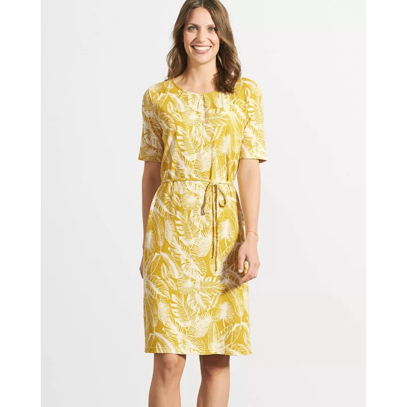 Exotic leaf print dress - HEMPING