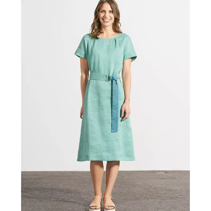 Short sleeve dress 80% hemp