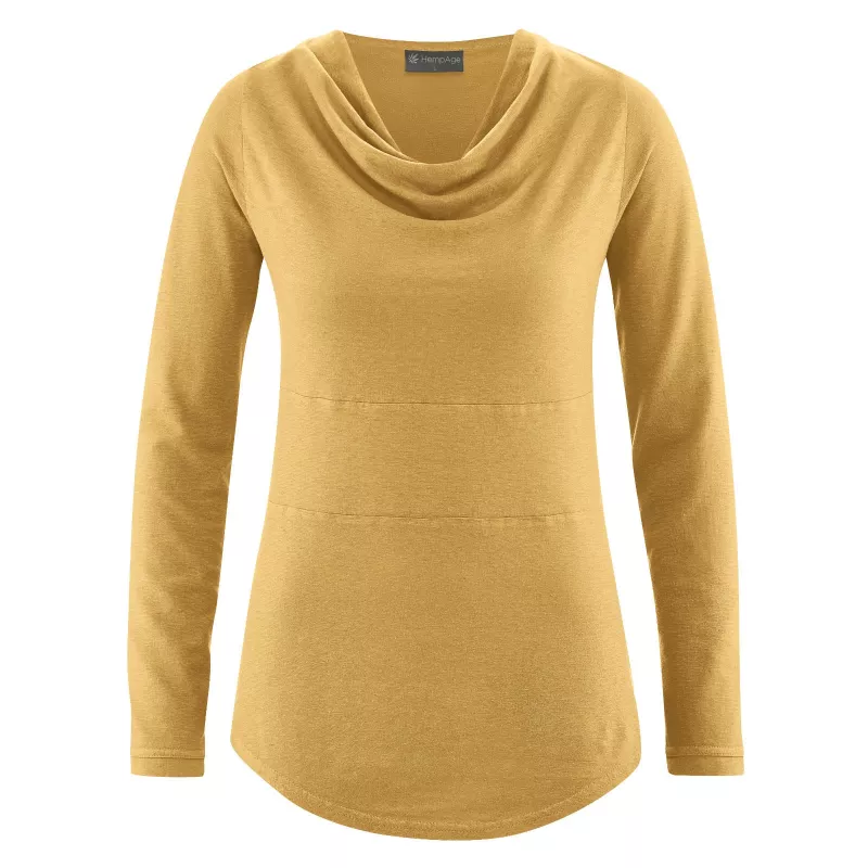 Tunic neck neck in hemp and organic cotton