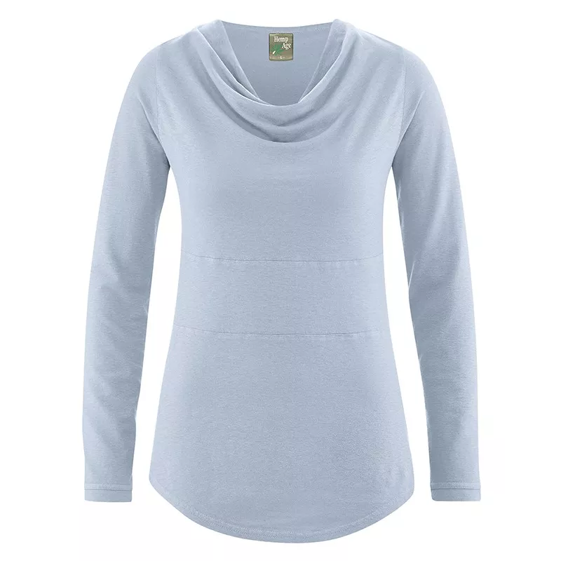 Tunic neck neck in hemp and organic cotton