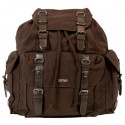 Big old brown leather backpack