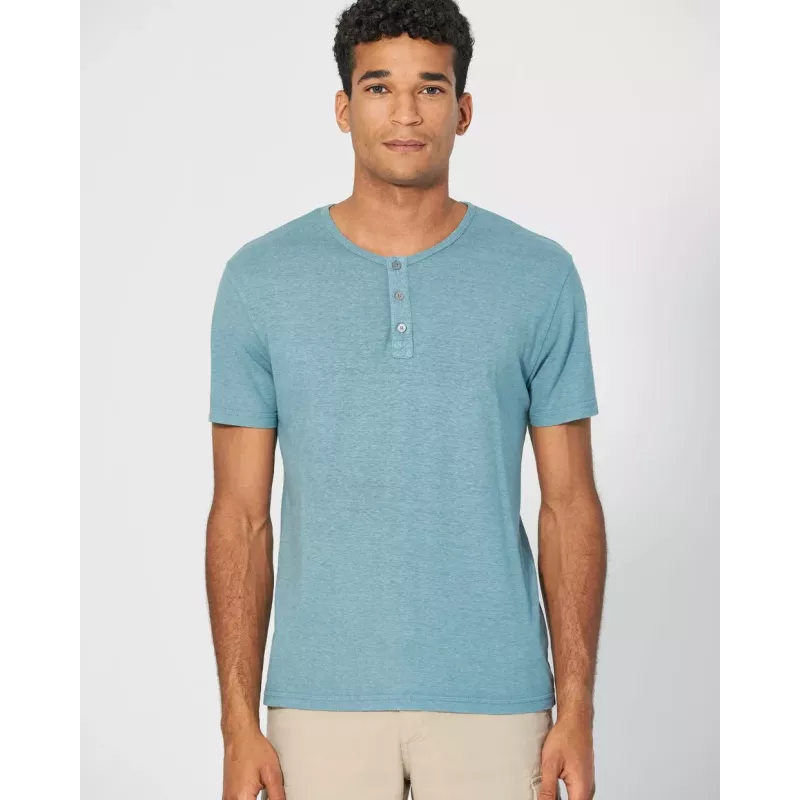 T-shirt manica corta con colletto abbottonato