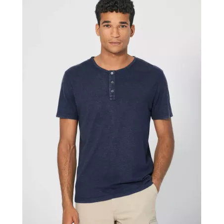 T-shirt manica corta con colletto abbottonato