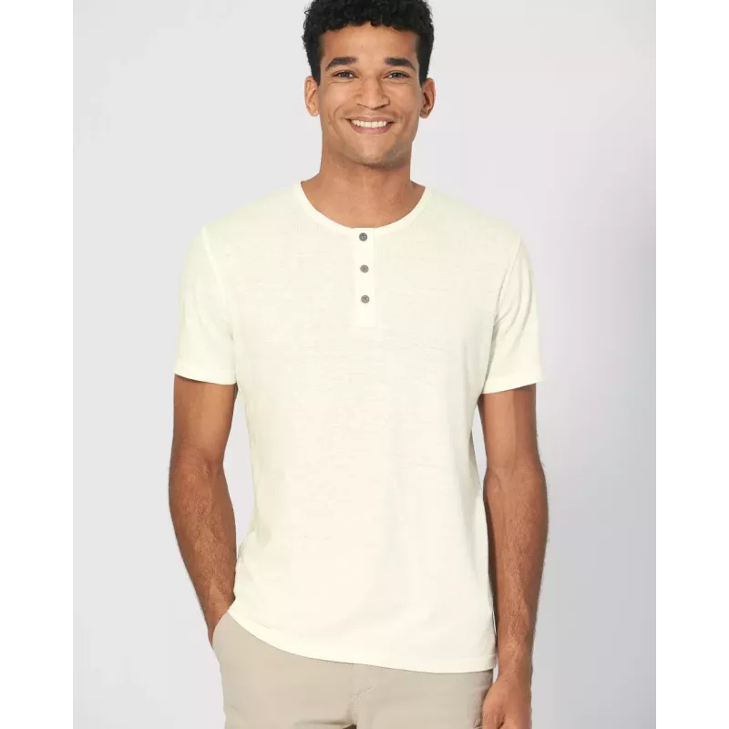 T-shirt manche courte avec col boutonné