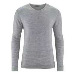 Men's man-neck sweater and wool