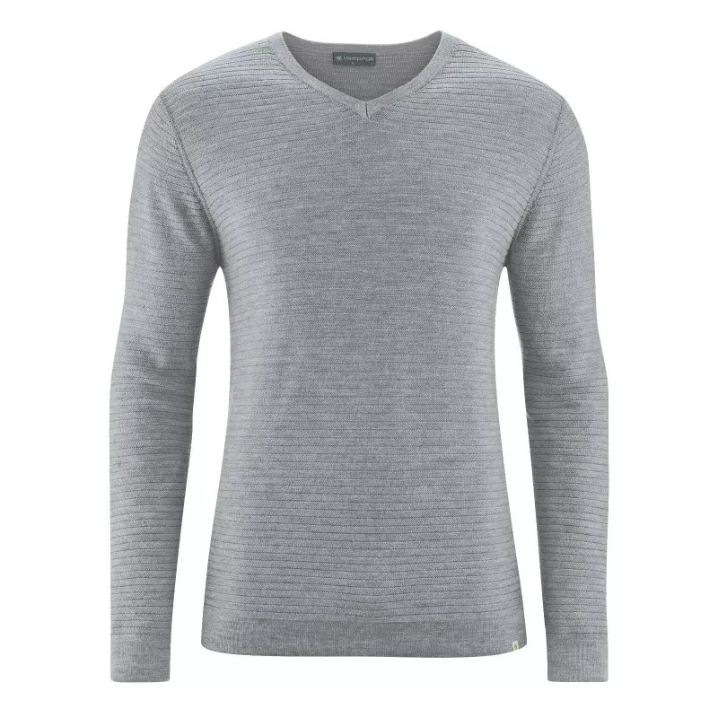Men's man-neck sweater and wool