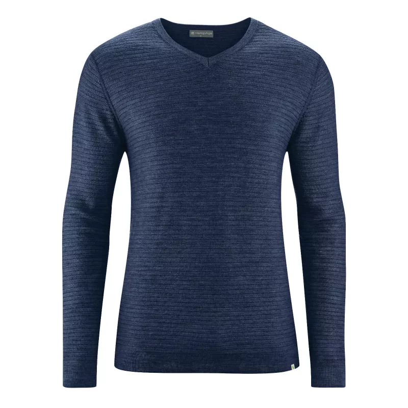 Men's man-neck sweater and wool