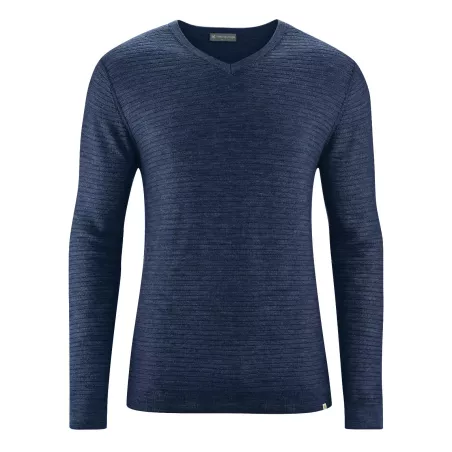 Men's man-neck sweater and wool