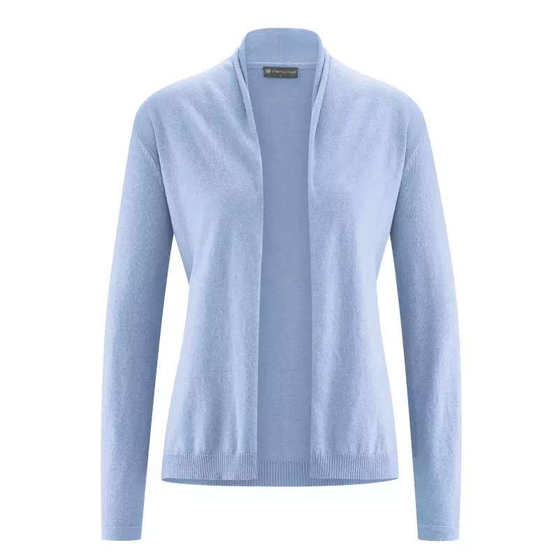 Strickjacke mit Wickelkragen und Schalkragen