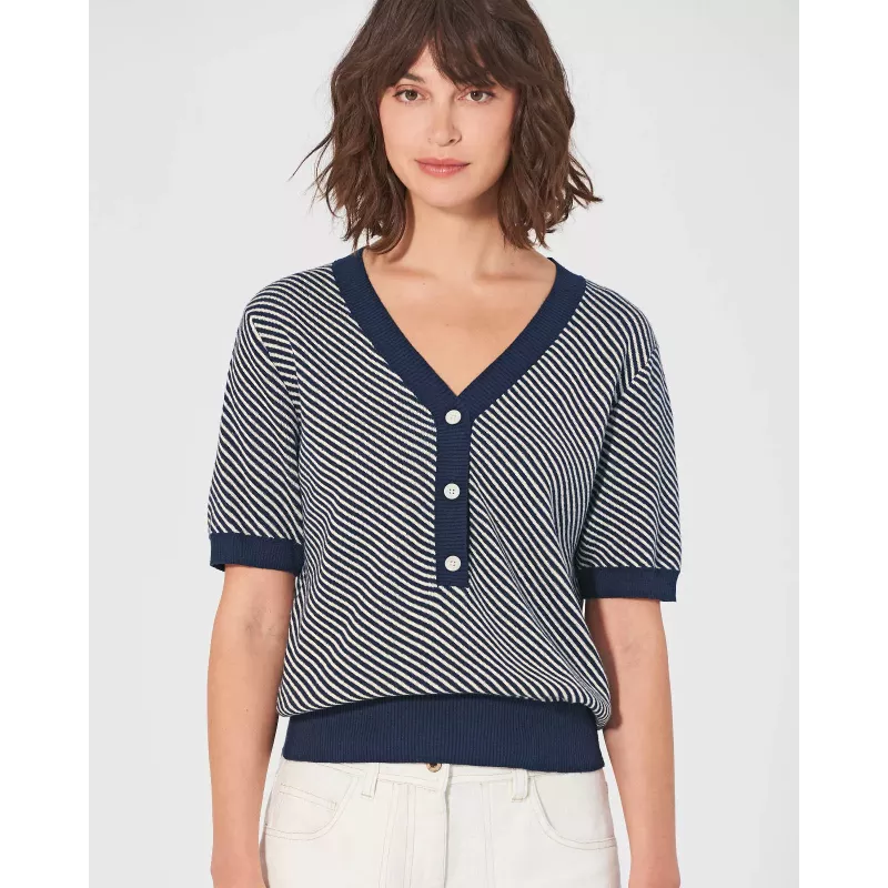 Striped Short Hand Hemp and Organic Cotton Sweater