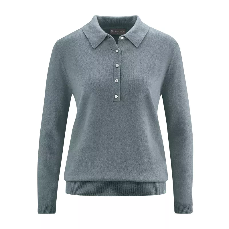 Pullover con camicia in stile polo colletto