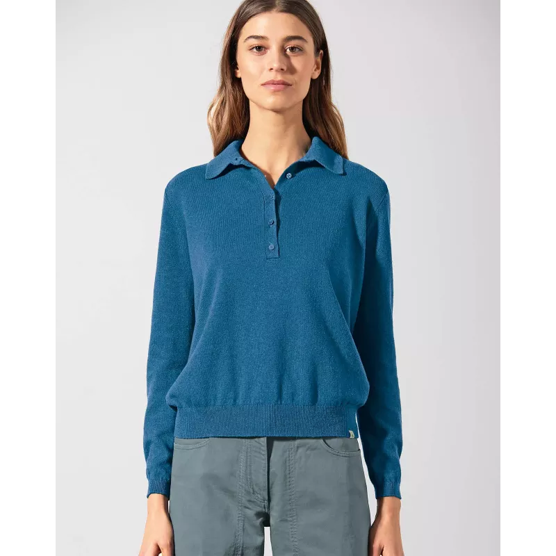 Pullover con camicia in stile polo colletto