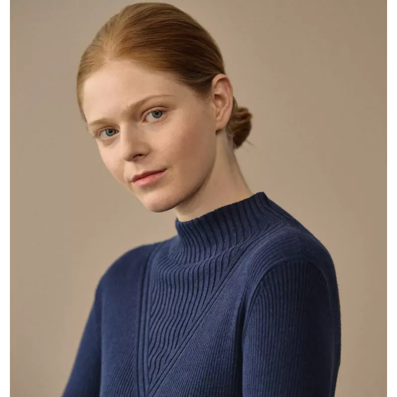 Geometric pattern mesh sweater