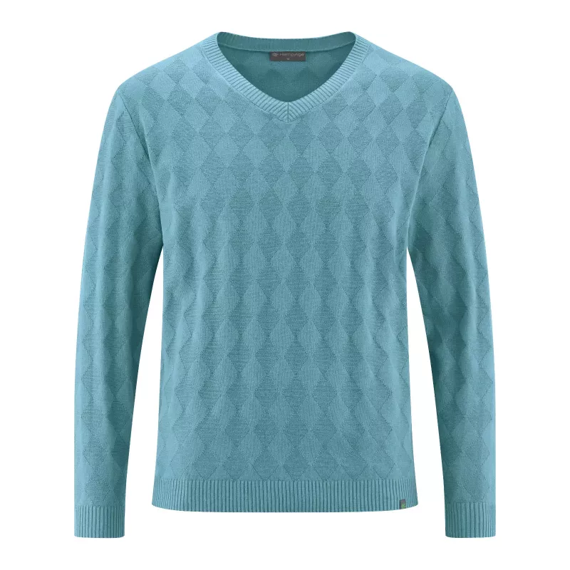 V-neck sweater in Hemp eco manager for men