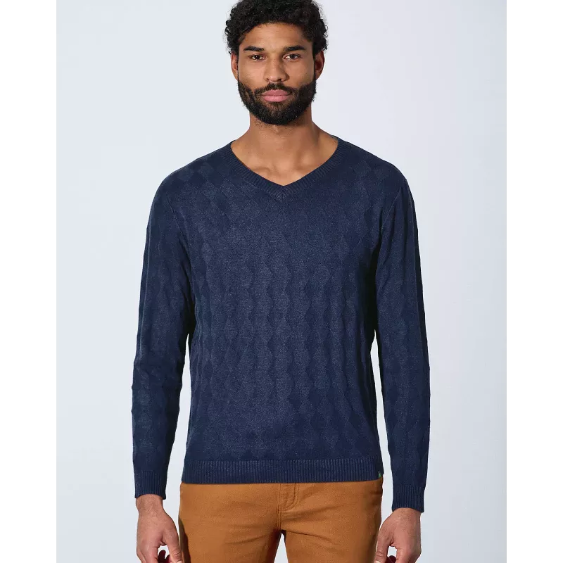 V-Ausschnitt Pullover in Öko verantwortlich Hanf für Männer