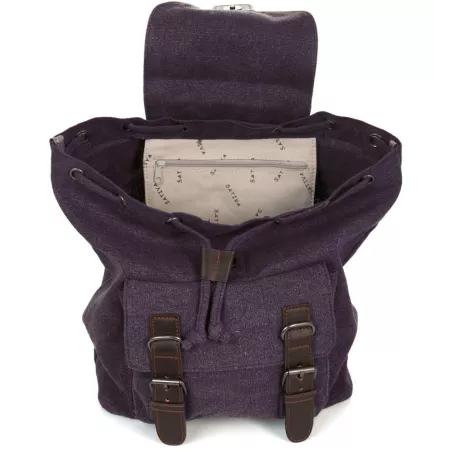 Canvas and leather backpack