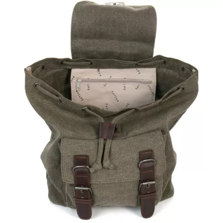 Canvas and leather backpack