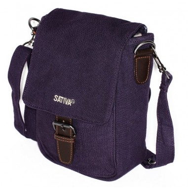 Men's hemp canvas and leather bag