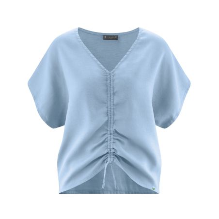 Blouse with ribbon - Organic hemp and cotton