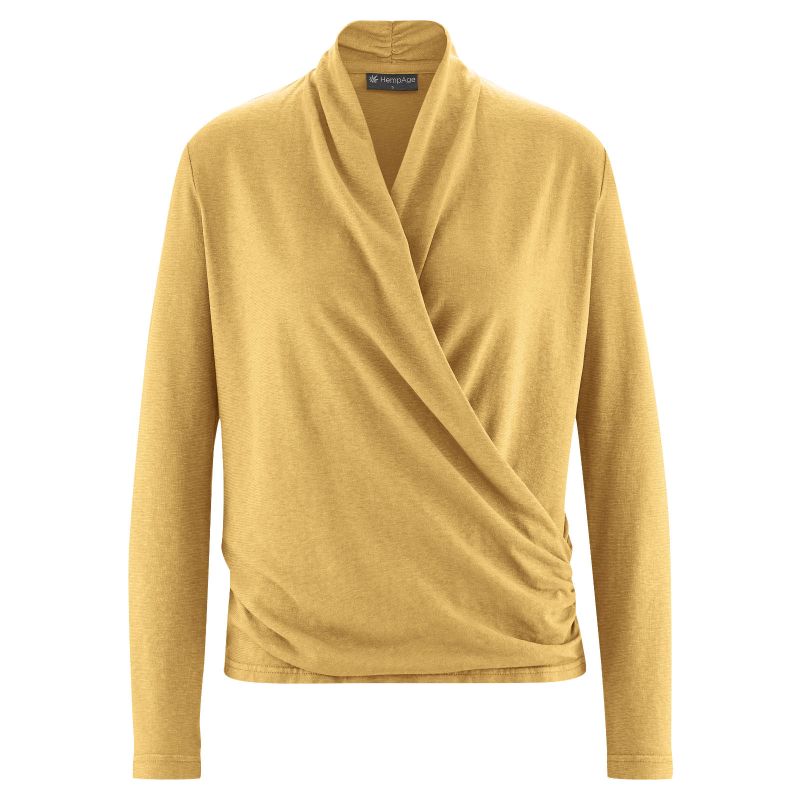 Long sleeve t-shirt chal collar - Organic cotton and hemp