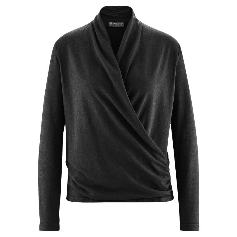 Long sleeve t-shirt chal collar - Organic cotton and hemp